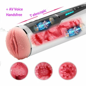 Masturbaters Automatic HandsFree Male Telescopic Cup Blowjob Stroker Lubricant - Picture 1 of 12