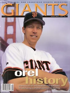 April-May 1998 San Francisco Giants Magazine/Scorecard - Pitcher Orel Hershiser - Imagen 1 de 1