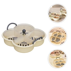 Food Tray Dried Fruit Plate Desktop Candy Tray Divided Snack Storage Dish - Picture 1 of 12