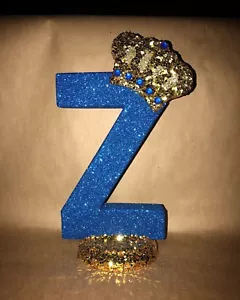 Sparkly Crown Royal Decoration Any Letter For Royal Theme crown Princess Prince - Picture 1 of 2