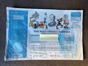 Certificado de Stock Walt Disney Company 1998 De Colección Original 4 Acciones Listado Raro - Imagen 1 de 7