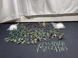 Vintage Soldier Paratrooper Figures Plastic Army WWII And helicopter Lot Of 110 - Picture 1 of 24