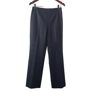Ralph Lauren Dress Pants Womens 6 Black Label Navy Blue Straight Leg Wool Flat - Picture 1 of 11