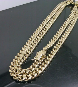 Real 10k Yellow Gold 24" Inch 6mm Miami Cuban chain Necklace Box Lock - Picture 1 of 5
