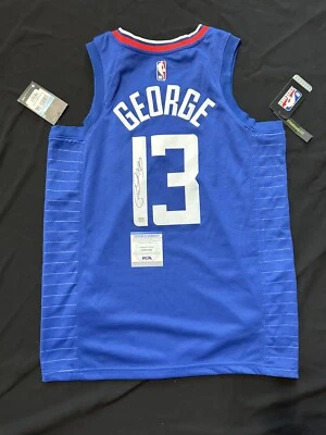 Paul George Signed Jersey PSA COA Los Angeles Clippers Rare Autographed - Image 1 of 3