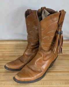 Womens Ariat boots 8.5 B Style 13626 Cowgirl Western Tassel Brown Rare - Picture 1 of 21