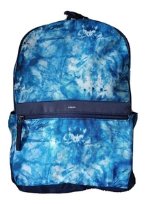 New Fossil Belmont Vo Blue Multi Nylon Backpack - Picture 1 of 8