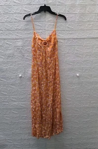 New Steve Madden Women's Shayne Floral Print Crepe Empire Waist Midi Dress Sz L - Picture 1 of 8