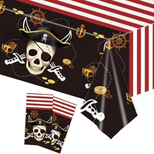 Pirate Tablecloth Treasure Hunt Kids Birthday Party Tablecover Tableware Decor - Picture 1 of 4