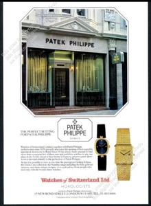 Reloj Patek Philippe 1984 2 foto relojes de Suiza Londres anuncio impreso de colección - Imagen 1 de 7