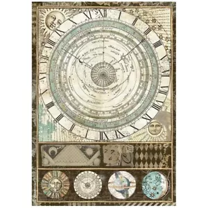 PAPEL ARROZ Stamperia A4 - ALQUIMIA - ASTROLABIO, relojes, decoupage - Imagen 1 de 1