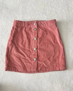 Roxy Girl's Casual Pink Mini Spring Summer Corduroy Sun & Moon Skirt Size L (12) - Picture 1 of 6