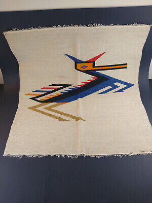 Vintage Native American Indian Stitched Roadrunner Fabric Folk Art • 27.16€