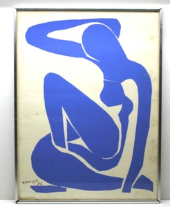 Henri Matisse Nu Bleau (1) 1952 blauer Akt 1 Fauvismus Lithographie 23" x 17" + gerahmt  - Bild 1 von 8