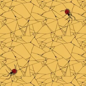 QT Fabrics Steampunk Halloween by Desiree's Designs 27773 S Gold Web Cotton - Picture 1 of 1