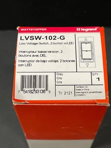Interruptor de baja tensión Wattstopper LVSW-102-G 2 botones con LED gris nuevo Legrand - Imagen 1 de 3