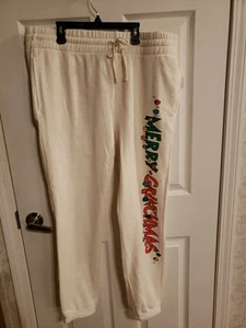 Neu Merry Grinchmas Jogginghose Gr. Large L Grinch Fleece gefüttert Joggers Neu mit Etikett - Bild 1 von 3