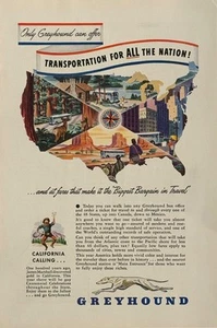 1948 Greyhound Bus Print Advertising “Transportation for All the Nation” Travel - Picture 1 of 2