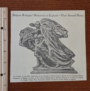 Belgian Refugees Memorial to England from Boston Evening Transcript 1920 - Picture 1 of 1
