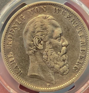 German States Wurttemburg 1875-F 5 Marks - PCGS CERTIFIED VF CONDITION! - Picture 1 of 4