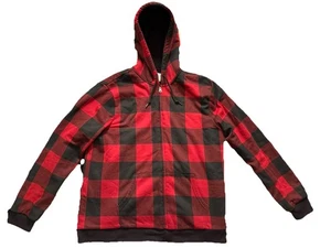SUDADERA CON CAPUCHA A CUADROS BÚFALO AZUL MARINO ANTIGUO CREMALLERA COMPLETA ROJO NEGRO Talla XL - Imagen 1 de 7