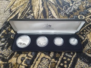 Australien 1988 Silber Masterpieces Proof Set im Original Etui (ohne Box) - 4 Münzen - Bild 1 von 9