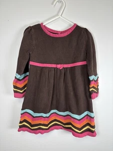 Gymboree Knit Brown Pink Sweater Dress Size 2T - Picture 1 of 5