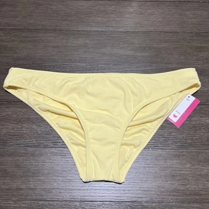 Bikini hohes Bein frecher Badeanzug Schwimmhose gelb gerippt X-Large 12-14 neu mit Etikett - Bild 1 von 11