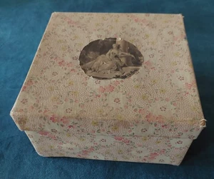 Early 20th Century Fabric Covered Cardboard Sewing Box - Picture 1 of 6