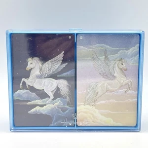 Vtg Hallmark Enchanted Dreams Double Deck Playing Cards Case Unicorn Pegasus New - Picture 1 of 11