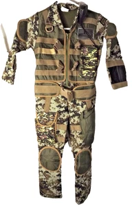 Teetot & Co Army USA Soldier One Piece Zip Up Kids War Costume Halloween Sz 5-6 - Picture 1 of 17