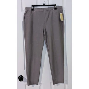 Pantalone classico Michael Kors cemento XL grigio gamba dritta casual elasticizzato nuovo con etichette $68 - Foto 1 di 9