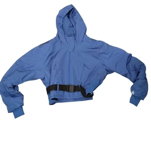 NWT Free People Movement Hit The Slopes Jacket Cropped Hooded Primaloft Blue XL - Picture 1 of 6