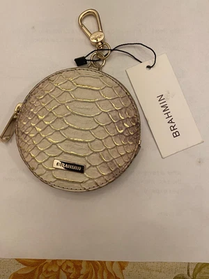 Auténtico Monedero Brahmán Cuero Repujado 3-7/8" Diámetro NUEVO Foto 1 de 4