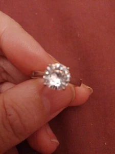 2 Ct Round Cubic Zirconia Solitaire Ring White Gold Plated size UK N and USA 6.5 - Picture 1 of 4