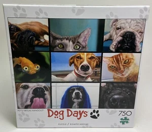 Buffalo Games  750 piece Dog DaysJigsaw Puzzle Pets Virtual Hangout Sealed - Picture 1 of 3