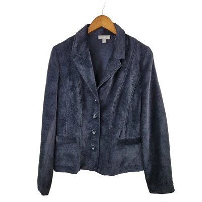 Croft Barrow Tapestry Jacket size 12 Blazer Coat Jaquard Velvet Grey Black soft - Image 1 of 4