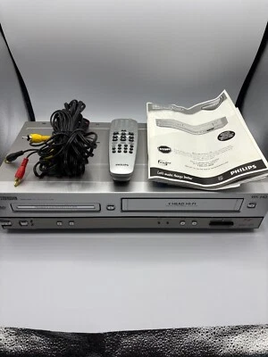 Gravador combo Philips DVD750VR player de DVD e videocassete com controle remoto testado funcionando - Imagem 1 de 4