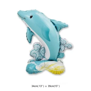Dolphin Balloon Self Standing Sea Animal Birthday Party Decoration Glossy Foil - Picture 1 of 3