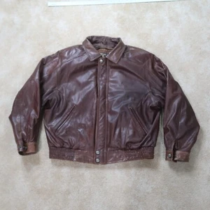 Chaqueta Abrigo Wilson Cuero Marrón Para Hombre XL Cremallera Completa Aislada - Imagen 1 de 11