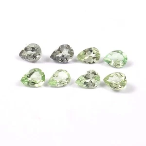 Top Quality Natural Faceted Tsavorite 14 Piece Gemstone Lot 4x3 MM Pear. #177 - Picture 1 of 9
