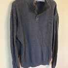 Vintage Grey Chaps Mens Sweater XL Leather Elbow Patches