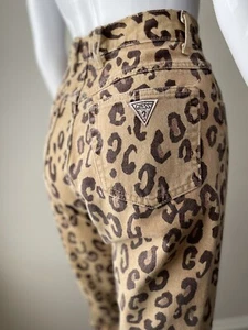 Vintage Guess Georges Marciano Leopard Denim Jeans 27w 90s Rare EUC - Picture 1 of 11