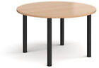 Circular black radial leg meeting table 1200mm - beech