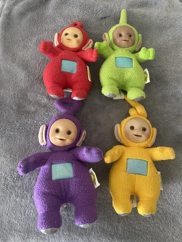 4 VTG 16" TELETUBBIES Plush LaaLaa Dipsy Tinky Po 1998 Playskool ToysRUs LOT Cover