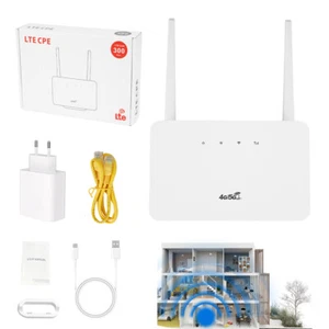 4G LTE Router Modem 300Mbit/s WLAN Router SIM Slot Wireless WiFi Externe Antenne - Afbeelding 1 van 12