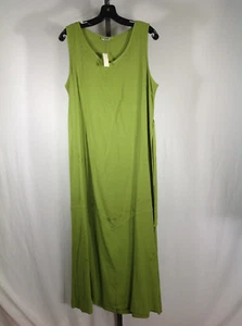 Vestido floral bordado sin mangas largas verde pera amarillo canario XXL - Imagen 1 de 4