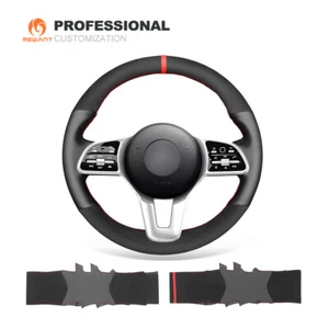 Suede Leather Car Steering Wheel Cover for Benz W177 W205 C118 C257 W213 W463 - Picture 1 of 12
