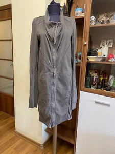 ILARIA NISTRI ROQUE TAUPE COTTON SWEATSHIRT ZIPPED DRESS-42 IT - Picture 1 of 12