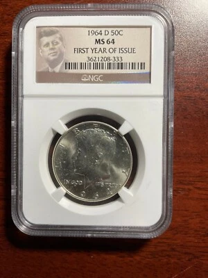 Kennedy Haft Dollar 1964 MS 64D NGC - First Year of Issue - Image 1 of 2